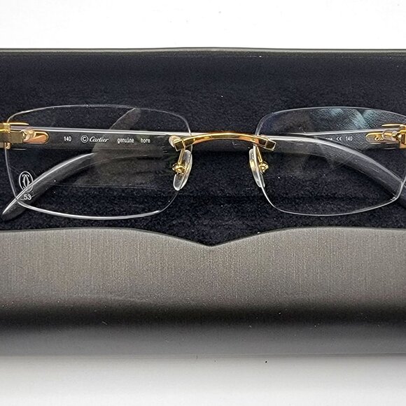 NEW! Cartier Black Buffalo Horn Glasses CT00490 - Picture 3 of 15